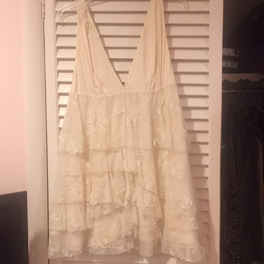 Alice and Olivia Ivory flower dress